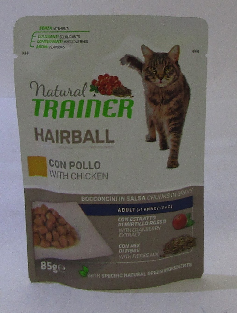 TR.CAT NATURAL HAIRBALL POLLO GR.85 BS  