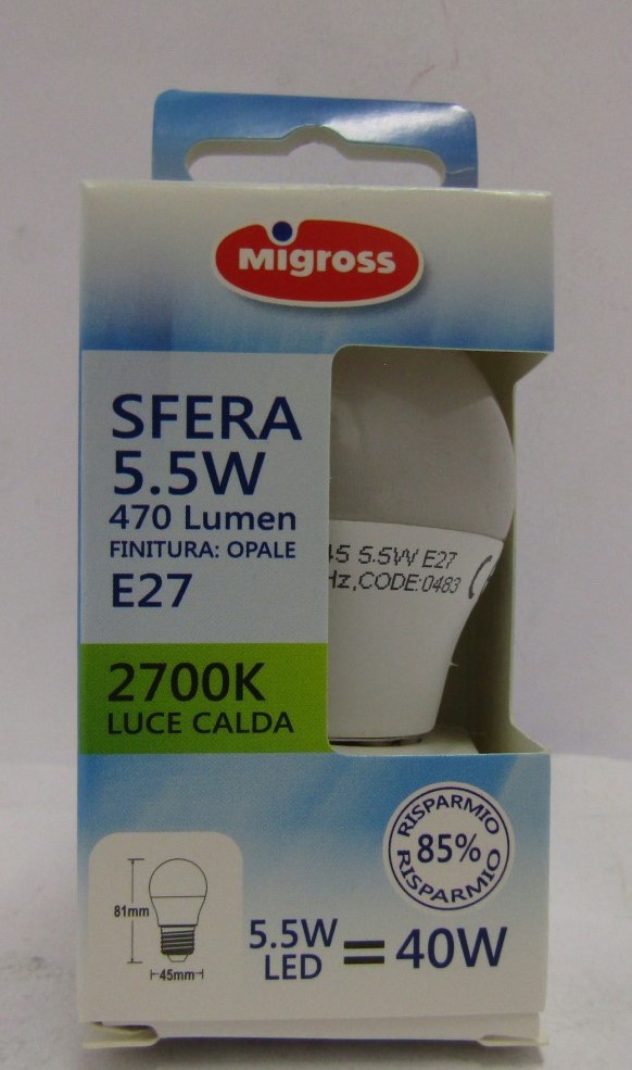 MIGROSS LED SFERA 4W E27
